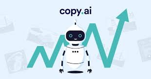 A screenshot of Copy.ai's user interface, showcasing its features for generating marketing copy for ads and emails. The display highlights various templates and examples of persuasive messages designed to boost marketing campaigns.