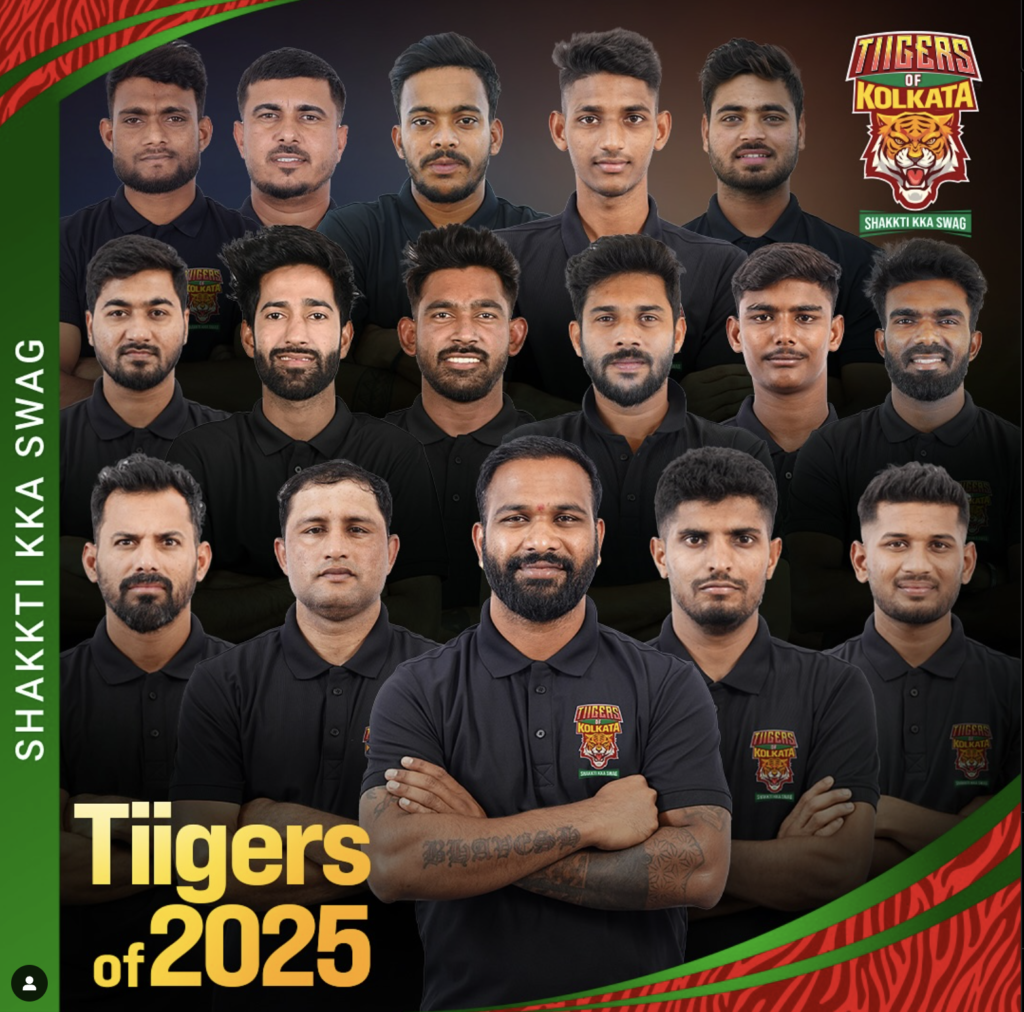 Tigers of Kolkata Squad lineup for ISPL Season 2.