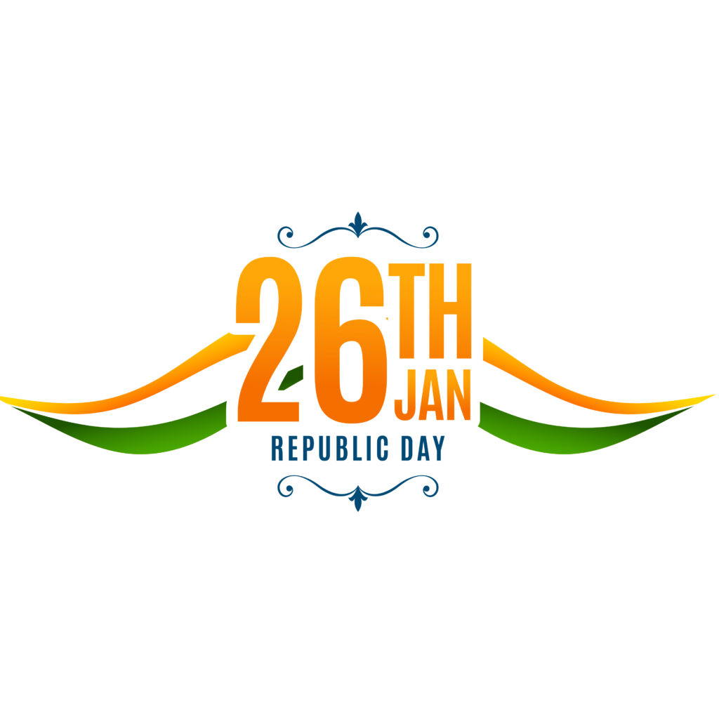 "Free Republic Day poster download showcasing the Indian flag and 26th January celebration."