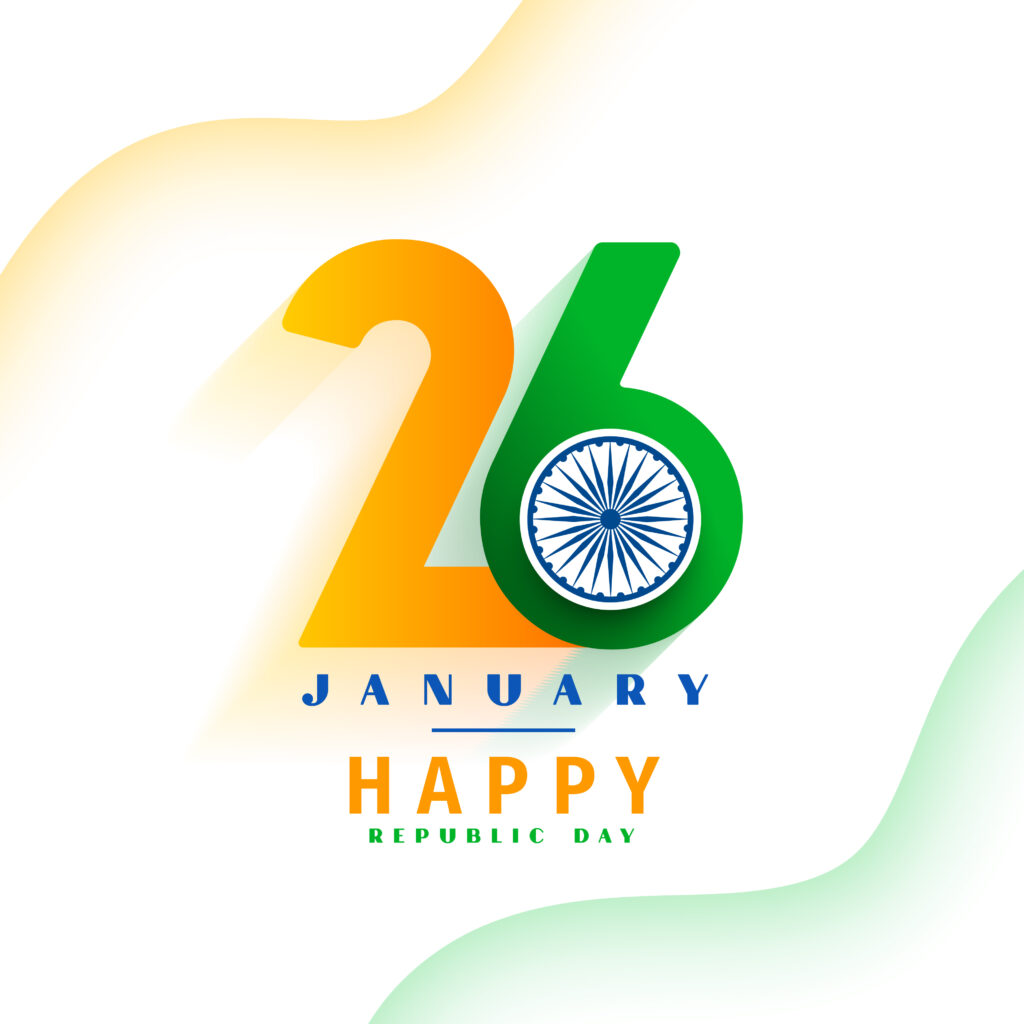 "Indian Republic Day status image featuring children holding the national flag for WhatsApp." - "Full HD 76th Republic Day image download with vibrant tricolor design and Indian landmarks."