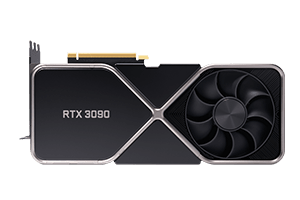 Alt Text: A colorful diagram of an NVIDIA RTX 3090 graphics card showing its GPU chip, memory chips, cooling fans, and connection ports.