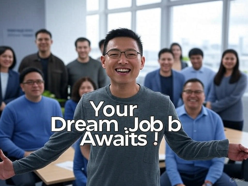 ![Image 2: A person celebrating after getting a job offer, captioned "Your Dream Job Awaits!"]